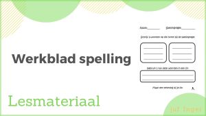 werkblad spelling