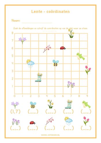 Lente - werkblad coördinaten