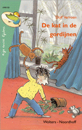 de kat in de gordijnen