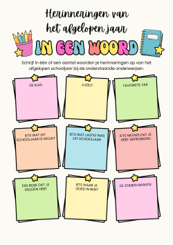 Het schooljaar in één woord