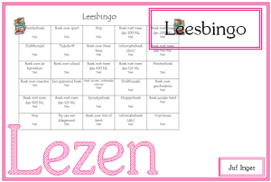 leesbingo - juf Inger